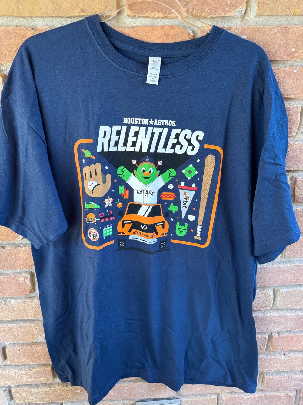 M&O Gold Houston Astros Lexus Relentless Navy Graphic Tee NWOT